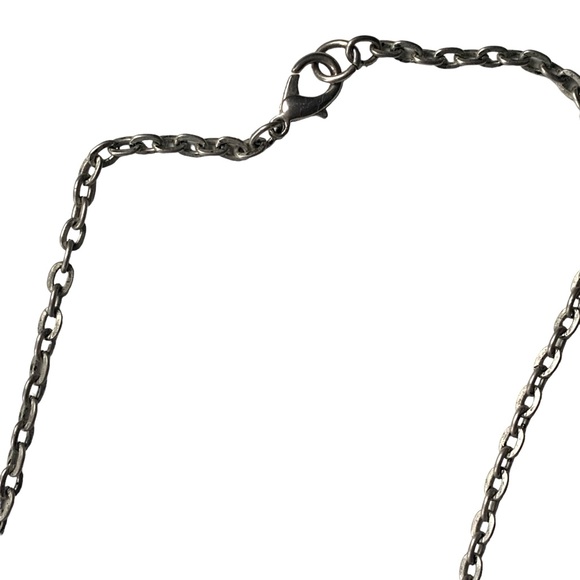 Amber Green Semi Precious Beaded Silver Plated Pendant Necklace Woman’s Jewelry - Picture 6 of 8